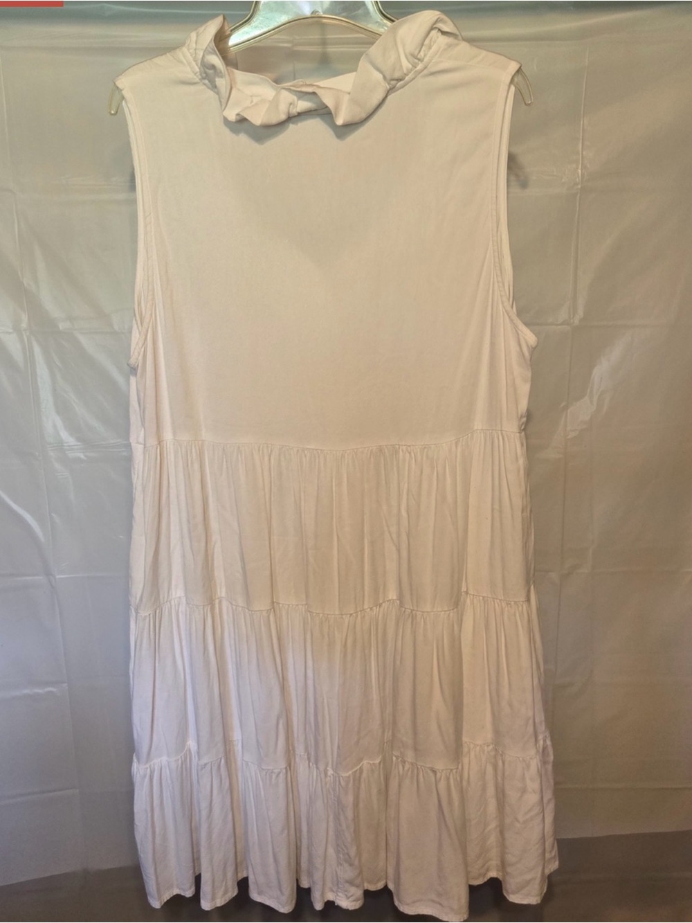 Crown Ivy White Ruffled Tiered Sleeveless Dress Top - Picture 2 of 4